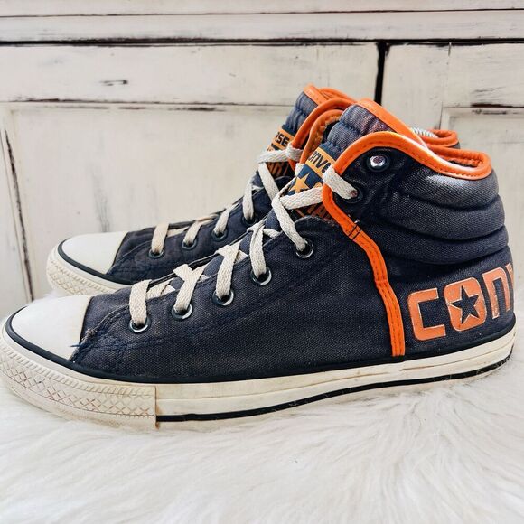 Converse Chuck Taylor All Star Navy Blue & Orange High Top Sneakers Mens 9 Wo 11 - Picture 1 of 8